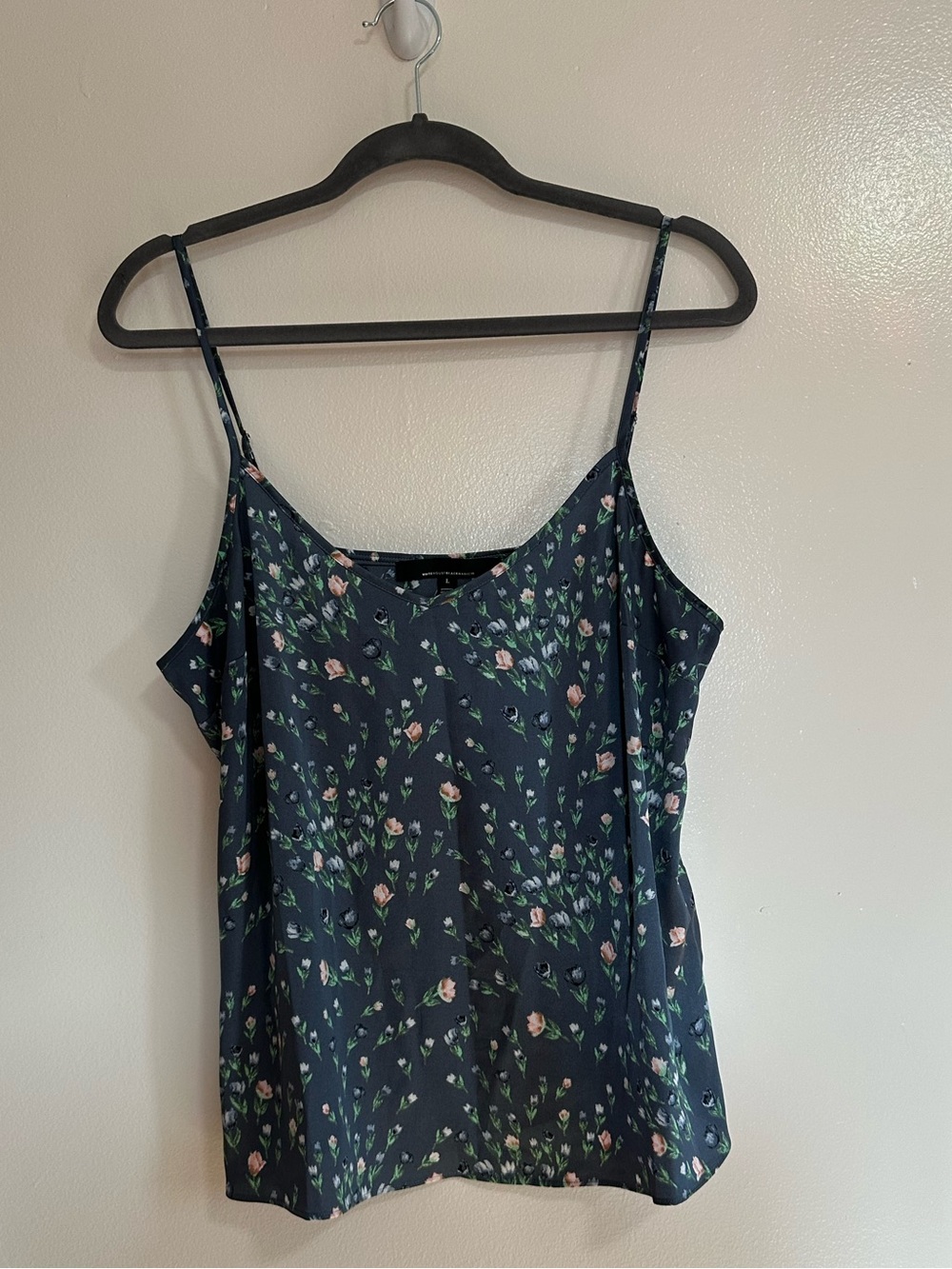 White House Black Market Teal Floral Sheer Blouse & Matching Tank, Large - Picture 4 of 10